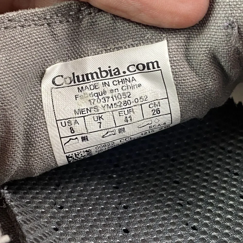 Columbia San Salvador Canvas Water Boat Shoes Mens Size 8 Grey OmniGrip Techlite